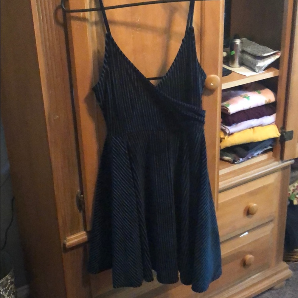 Deep forest green velvet spaghetti strap dress